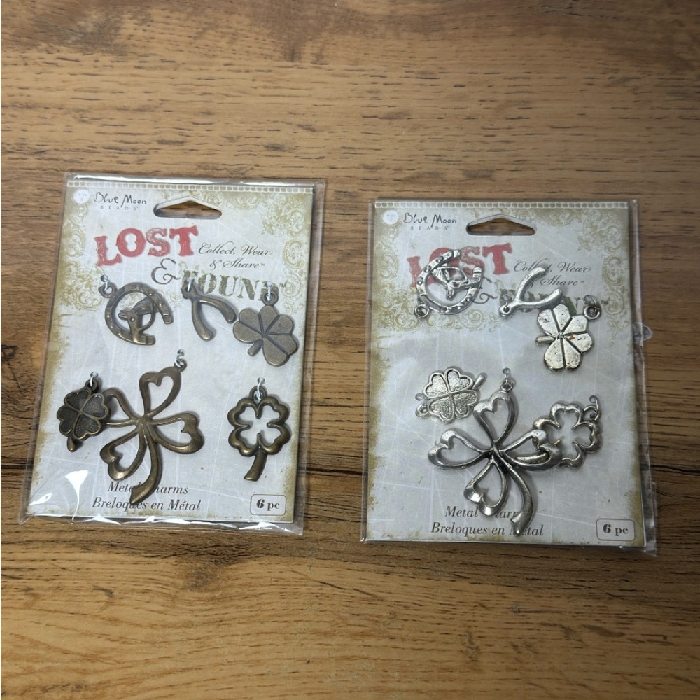 Lost & Found Metal Vintage Charms - Silver & Bronze, 12 pieces